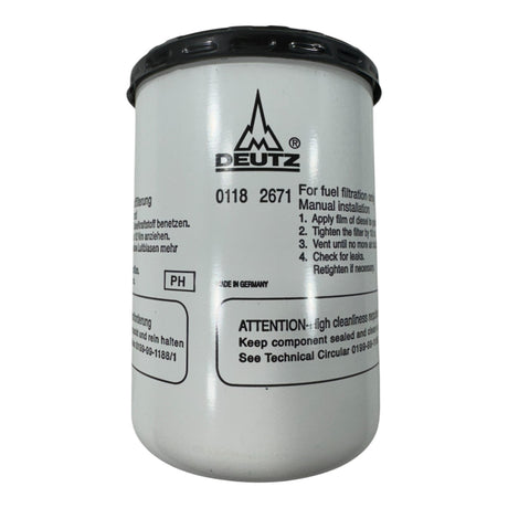 Spin-On Fuel Filter for Deutz TCD2012L042V, TCD2012L042V, and TCD2012L064V engines